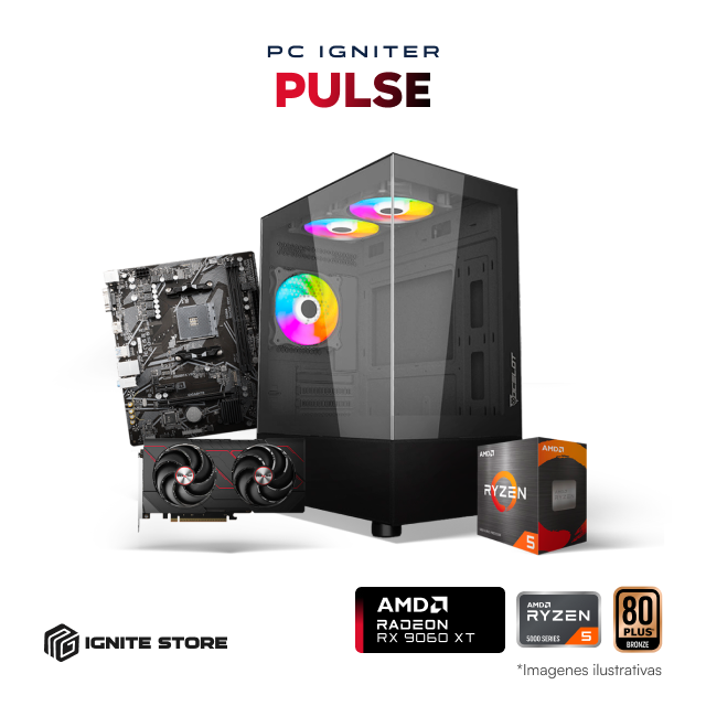 PC Igniter Pulse | R5 5600X | RX 9060 XT 8GB | 16GB de RAM | SSD 1TB