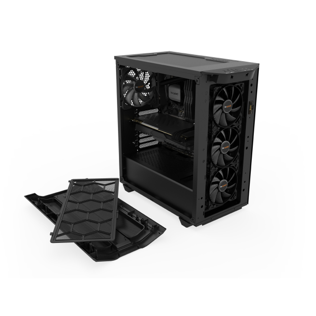 Gabinete Be Quiet! PURE BASE 500DX  Black | ATX / M-ATX / Mini-ITX | 3 Ventiladores 140mm Preinstalados | ARGB LED | Cristal Templado | Color Negro | BGW37