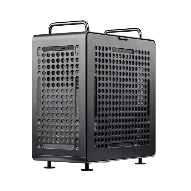 Gabinete Cooler Master QUBE 540 | Media Torre | E-ATX / ATX / Micro-ATX / Mini-ITX | USB-A 3.2 / USB-C 3.2 | 1 Ventilador Preinstalado | Diseño Modular con Panel I/O Reubicable | Cristal Templado | Alto Airflow con Panel Perforado | Negro | Q540-MGNN-S00
