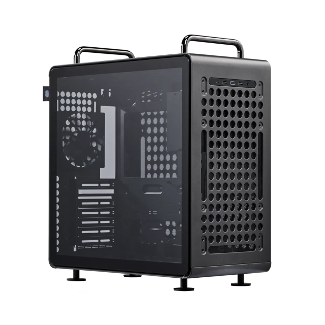 Gabinete Cooler Master QUBE 540 | Media Torre | E-ATX / ATX / Micro-ATX / Mini-ITX | USB-A 3.2 / USB-C 3.2 | 1 Ventilador Preinstalado | Diseño Modular con Panel I/O Reubicable | Cristal Templado | Alto Airflow con Panel Perforado | Negro | Q540-MGNN-S00