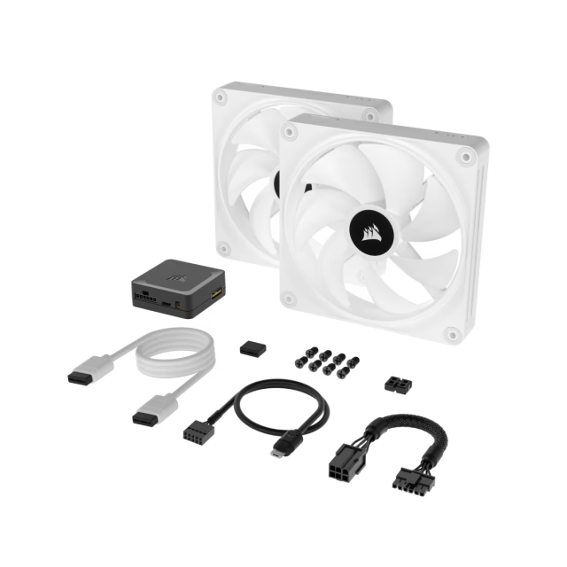 Kit de 2 ventiladores Corsair iCUE Link QX140 RGB 140mm Blanco | CO-9051008-WW