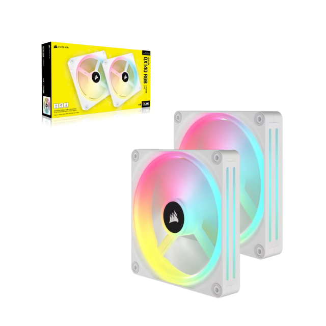 Kit de 2 ventiladores Corsair iCUE Link QX140 RGB 140mm Blanco | CO-9051008-WW