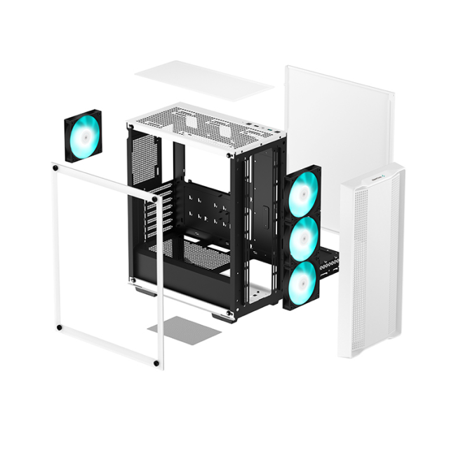 Gabinete DEEPCOOL CC560 WH V2 | ATX / Micro-ATX / Mini-ITX | 4 Ventiladores Preinstalados | Color Blanco | R-CC560-WHGAA4-G-2
