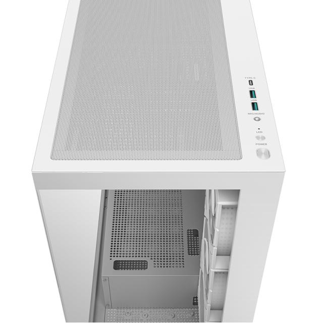 Gabinete DeepCool CG580 4F | Mid-Tower | ATX/Micro-ATX/Mini-ITX | ATX/mATX (Back Connect) | 4 Ventiladores Preinstalados (120mm)| Blanco | R-CG5802-WHADA4-G-1