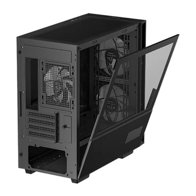 Gabinete DeepCool CH360 DIGITAL | Mini Torre | Micro-ATX / Mini-ITX | USB 3.0 | Cristal Templado | Pantalla de Estado de CPU y GPU | 3 Ventiladores ARGB Pre-Instalados | Negro | R-CH360-BKAPE3D-G-1