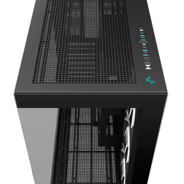 Gabinete DeepCool CH780 | Torre Completa | E-ATX / ATX / Micro-ATX / Mini-ITX | USB 3.0 | Cristal Templado Panorámico | 3 Ventiladores ARGB Pre-Instalados | Negro | R-CH780-BKADE41-A-1