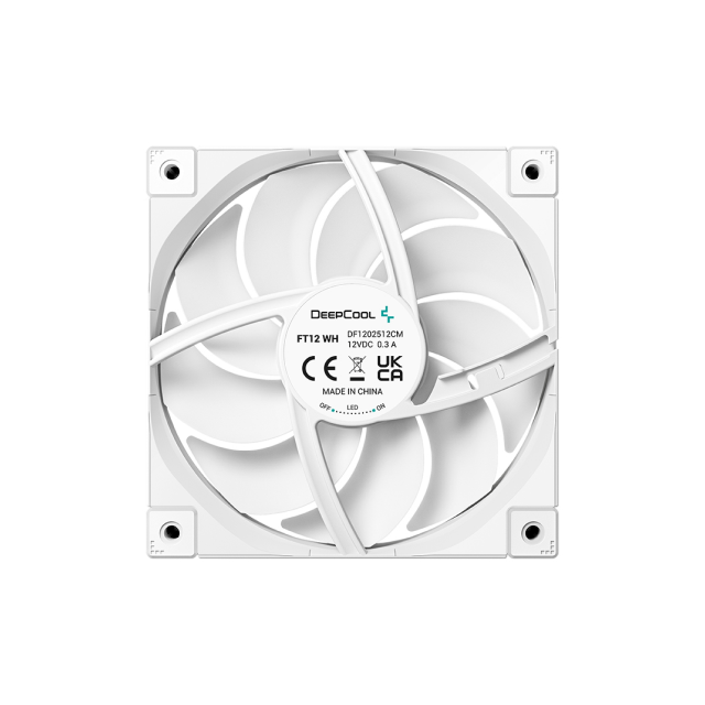 Kit de 3 Ventiladores DeepCool FT12 | 120mm | 2150 RPM | 32 dBA | 4-pin PWM | Color Blanco | R-FT12-WHWPN3-G
