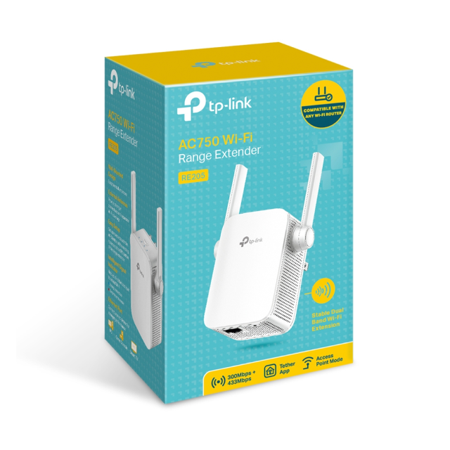 Repetidor de Wifi TP-LINK RE205 | AC750 | 2.4Ghz / 5Ghz | RE205