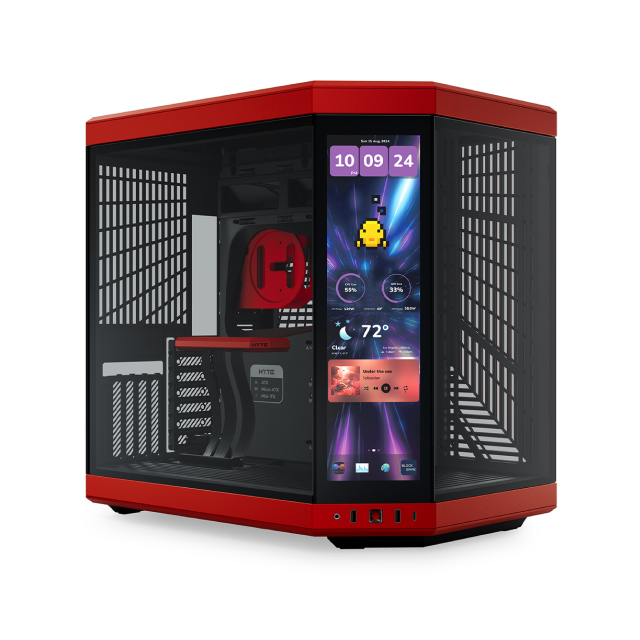 Gabinete HYTE Y70 con Panel 4K LCD Touch | EATX | Color Negro/Rojo| CS-HYTE-Y70-BR-L