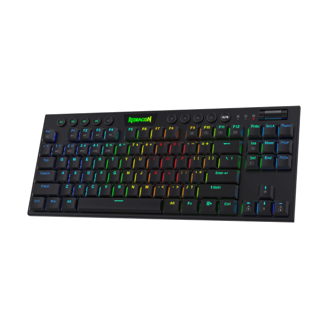 Teclado Alámbrico Mecánico Redragon Horus K621 | TKL / 87 Teclas | RGB | Switches Redragon Red | Color Negro | Español | K621-RGB SP-RED