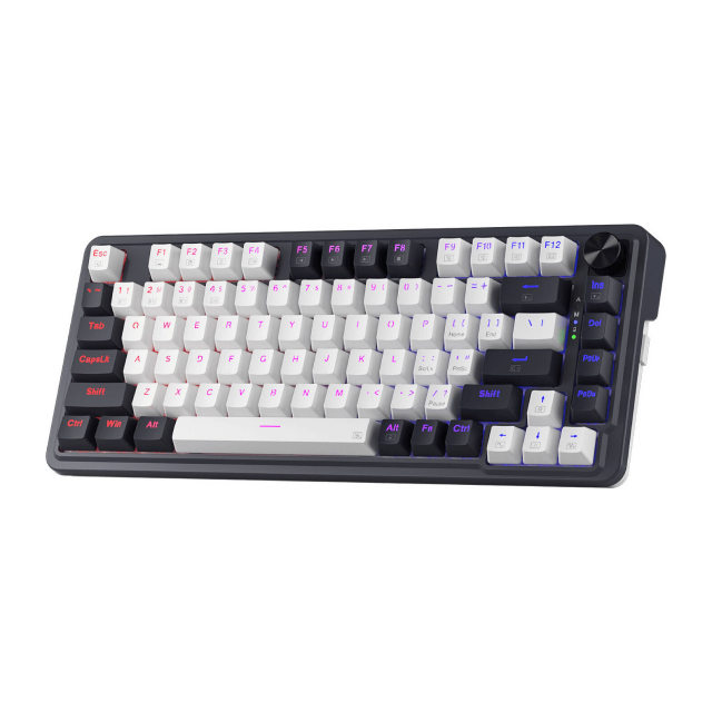 Teclado Mecánico Redragon UCAL PRO K673 | Hot Swap | Inalámbrico | 75% | RGB | Control De Perilla Dedicado |  Abyssal Blue | K673WB-RGB-PRO