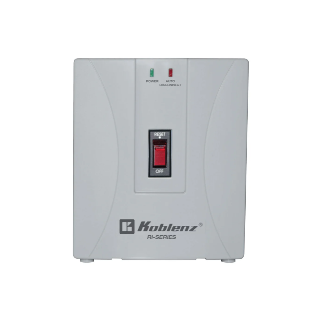 Regulador de Voltaje Koblenz RI-2002 | Ideal para línea blanca | 2000 VA / 1500 W | 1 Contacto regulado | Color Blanco | RI-2002