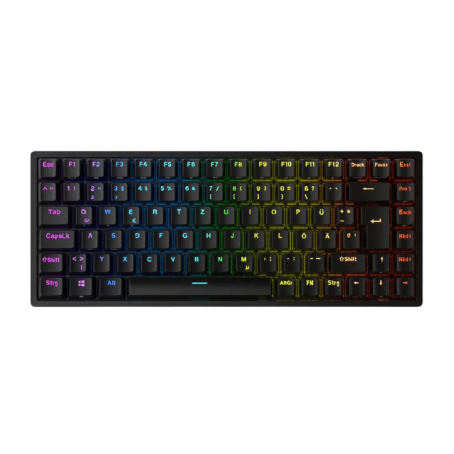 Teclado Gamer Mecánico Inalámbrico Royal Kludge RK84 | 75% TKL | Switch Red Hot-Swap | 2.4 GHz / Bluetooth / Cable | Español | RGB | Negro | RK84BK
