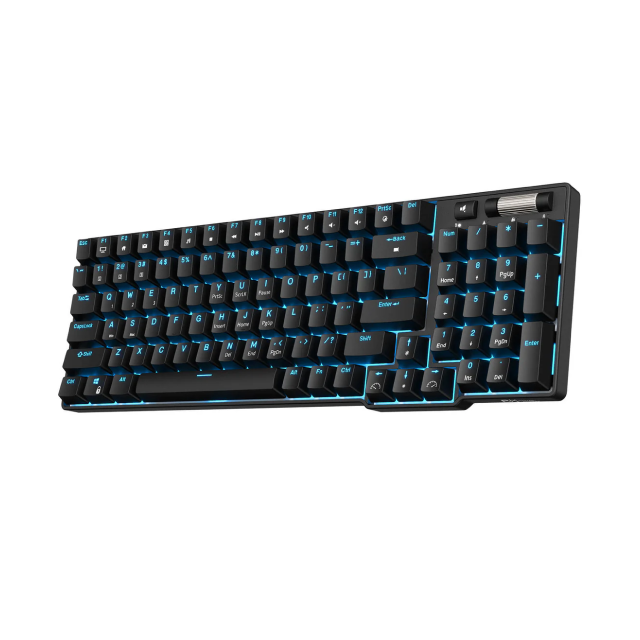 Teclado Mecánico Royal Kludge RK96 | 96% | Conectividad tri-modo | Switch Brown | Reposamuñecas magnético ergonómico | RGB | Hot Swap | Español | Color Negro | RK96BK