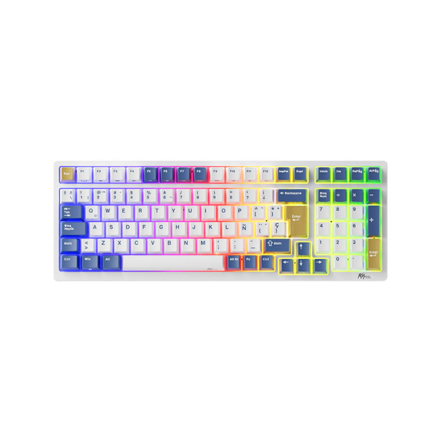 Teclado Mecánico Royal Kludge RK98 | Inalámbrico / Conectividad Tri-Modo| 96% / 100 Teclas | Switch Red | RGB | Español | Color Klein Blue | RK98BL