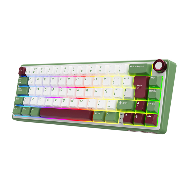 Teclado Mecánico Alámbrico Royal Kludge R65 | 65% | Switch Chartreuse | RGB | Verde (Green Sand) | Español | RKR65GR