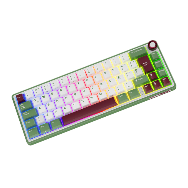 Teclado Mecánico Alámbrico Royal Kludge R65 | 65% | Switch Chartreuse | RGB | Verde (Green Sand) | Español | RKR65GR