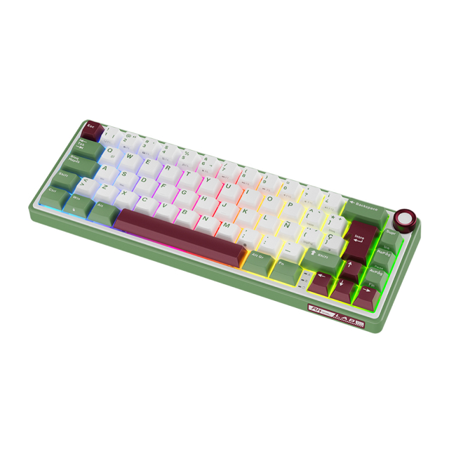 Teclado Mecánico Alámbrico Royal Kludge R65 | 65% | Switch Chartreuse | RGB | Verde (Green Sand) | Español | RKR65GR