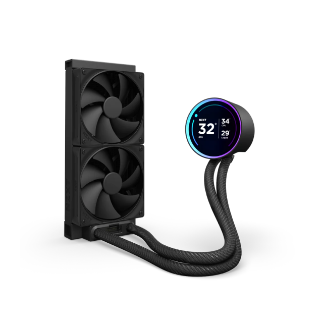 Enfriamiento Líquido NZXT Kraken Elite 240 | 1,200 - 2,800 ± 300 RPM | Pantalla LCD Personalizable (60Hz) | Ventiladores F120P x 2 | LGA 1851/ AM5 | RL-KN24E-B2
