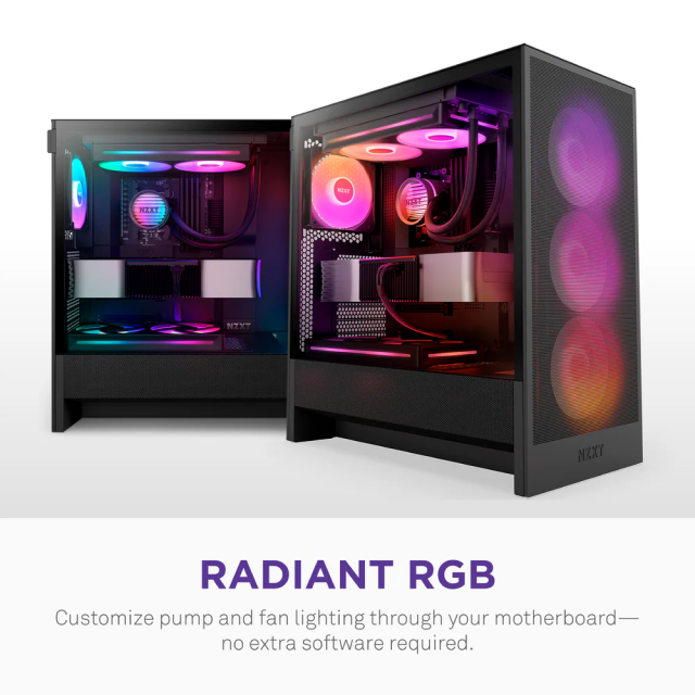 Enfriamiento Líquido NZXT Kraken Core 360 RGB | 360 mm | Hasta 3100 RPM | 31.9 dBA | AM5 / AM4 | LGA 1851 / 1700 / 1200 / 115x | ARGB | Negro | RL-KR36C-B1