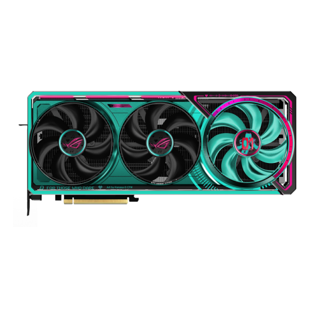 Tarjeta de Video ASUS ROG Astral GeForce RTX 5080 OC Edición Hatsune Miku | 16GB GDDR7 | PCI Express 5.0 | 192 Bits | Negro / Azul | ROG-ASTRAL-RTX5080-O16G-MIKU-W
