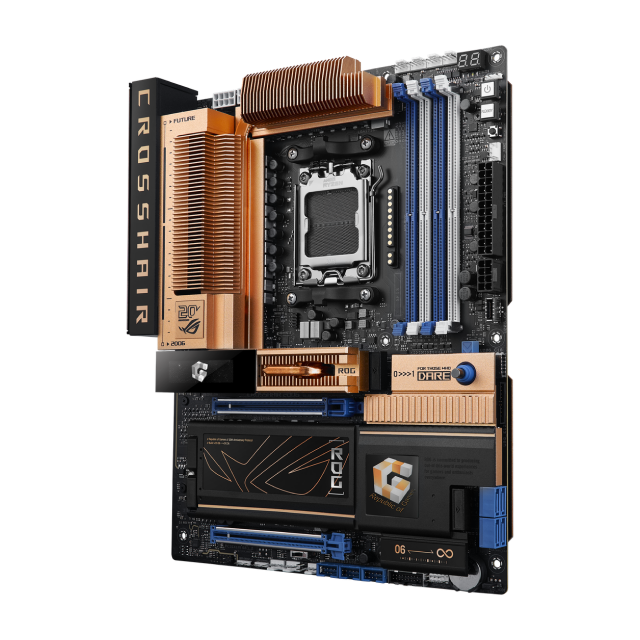 Pre Venta | Tarjeta Madre ASUS ROG Crosshair 2006 | ATX | Socket AM5 | Chipset AMD X870E | 4 x DDR5 (Hasta 256GB) | 1 x HDMI / 2 x USB-C | Wi-Fi 7 | Bluetooth 5.4 | Edición Especial Retro | Negro / Cobre | ROG Crosshair 2006
