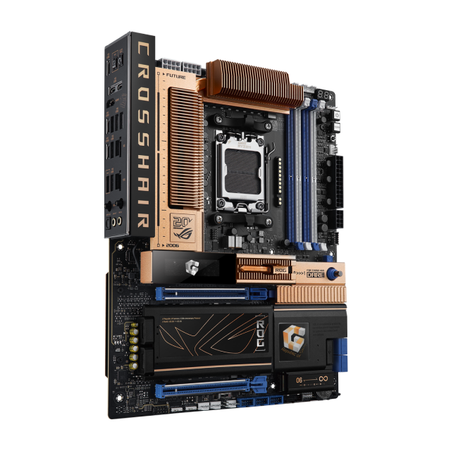 Pre Venta | Tarjeta Madre ASUS ROG Crosshair 2006 | ATX | Socket AM5 | Chipset AMD X870E | 4 x DDR5 (Hasta 256GB) | 1 x HDMI / 2 x USB-C | Wi-Fi 7 | Bluetooth 5.4 | Edición Especial Retro | Negro / Cobre | ROG Crosshair 2006