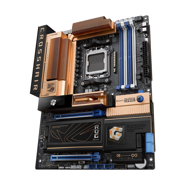 Pre Venta | Tarjeta Madre ASUS ROG Crosshair 2006 | ATX | Socket AM5 | Chipset AMD X870E | 4 x DDR5 (Hasta 256GB) | 1 x HDMI / 2 x USB-C | Wi-Fi 7 | Bluetooth 5.4 | Edición Especial Retro | Negro / Cobre | ROG Crosshair 2006
