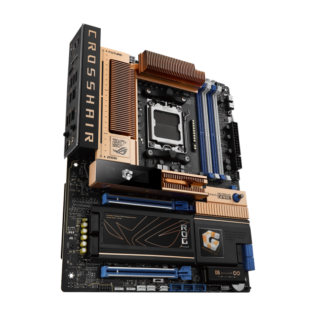 Pre Venta | Tarjeta Madre ASUS ROG Crosshair 2006 | ATX | Socket AM5 | Chipset AMD X870E | 4 x DDR5 (Hasta 256GB) | 1 x HDMI / 2 x USB-C | Wi-Fi 7 | Bluetooth 5.4 | Edición Especial Retro | Negro / Cobre | ROG Crosshair 2006