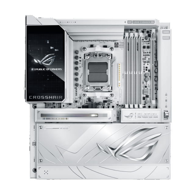 Tarjeta Madre ASUS ROG Crosshair X870E Glacial | E-ATX | Socket AM5 | Chipset AMD X870E | 4 x DDR5 (Hasta 256GB) | 2 x USB-C | Wi-Fi 7 | Bluetooth 5.4 | Blanco | ROG CROSSHAIR X870E GLACIAL