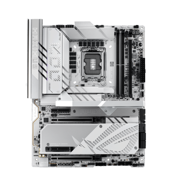 Tarjeta Madre ASUS ROG Maximus Z890 APEX | ATX | Socket LGA 1851 | Chipset Intel Z890 | 2 x DDR5 (Hasta 128GB) | 2 x USB-C | Wi-Fi 7 | Bluetooth 5.4 | RGB | Blanco / Negro | ROG MAXIMUS Z890 APEX