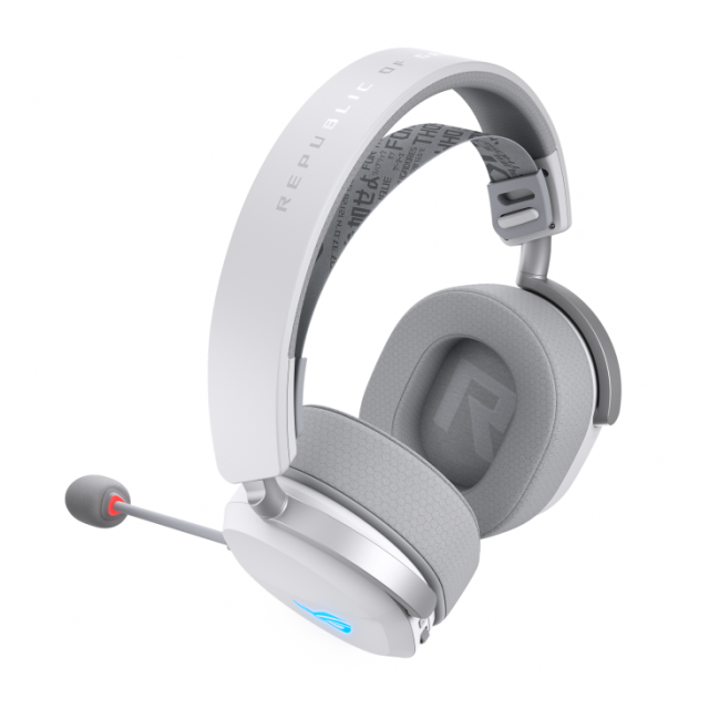 Diadema Inalámbrica ASUS ROG Pelta | Micrófono Unidireccional | Hasta 60 Horas de Batería | 2.4 Ghz / Bluetooth / Dongle y Cable USB-C a USB-A | PC / Mac / PlayStation / Nintendo Switch / iPad / iOS / Móvil | RGB / Aura Sync | Blanco | ROG PELTA/WHT