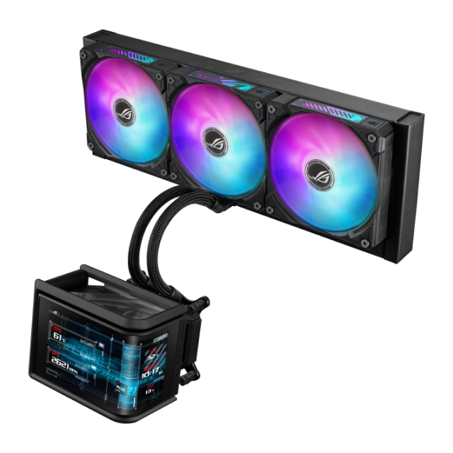 Enfriamiento Líquido ASUS ROG Ryuo IV SLC 360 ARGB | 360 mm | 3200 RPM | AM5 / AM4 | LGA 1700 / 1851 | Pantalla Curva Personalizable de 6.67" 2K AMOLED | ARGB | Negro | ROG Ryuo IV SLC 360 ARGB