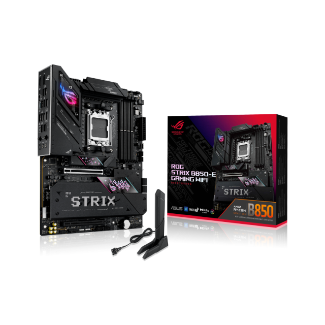 Tarjeta Madre ASUS ROG STRIX B850-E GAMING WIFI | ATX | Socket AM5 | AMD B850 | RAM DDR5 192GB(Máx) | Display Port x 1 / HDMI x 1 | Wi-Fi 7 / Bluetooth v5.4 | ROG STRIX B850-E GAMING WIFI