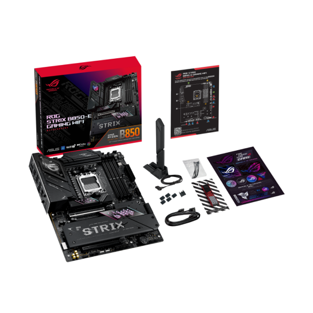 Tarjeta Madre ASUS ROG STRIX B850-E GAMING WIFI | ATX | Socket AM5 | AMD B850 | RAM DDR5 192GB(Máx) | Display Port x 1 / HDMI x 1 | Wi-Fi 7 / Bluetooth v5.4 | ROG STRIX B850-E GAMING WIFI