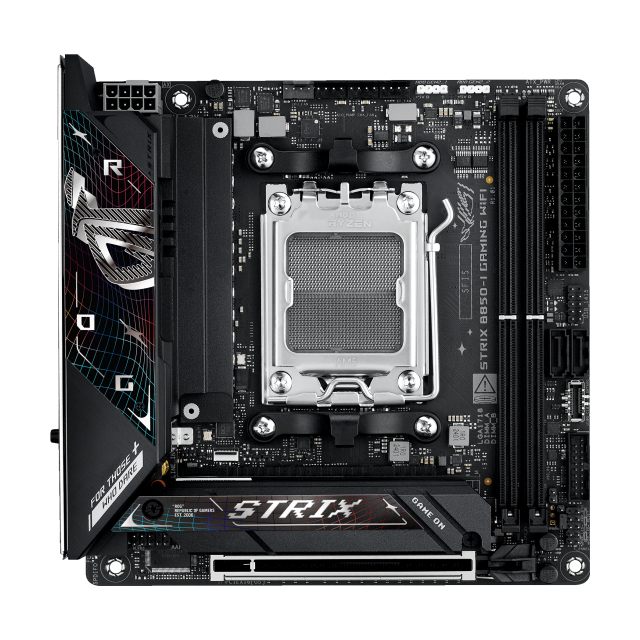 Tarjeta Madre ASUS ROG STRIX B850-I GAMING WIFI | Mini ITX | Socket AM5 | Chipset AMD B850 | 2 x DDR5 (Hasta 128GB) | 1 x HDMI / 1 x USB-C | WiFi 7 | Bluetooth 5.4 | Negro | ROG STRIX B850-I GAMING WIFI