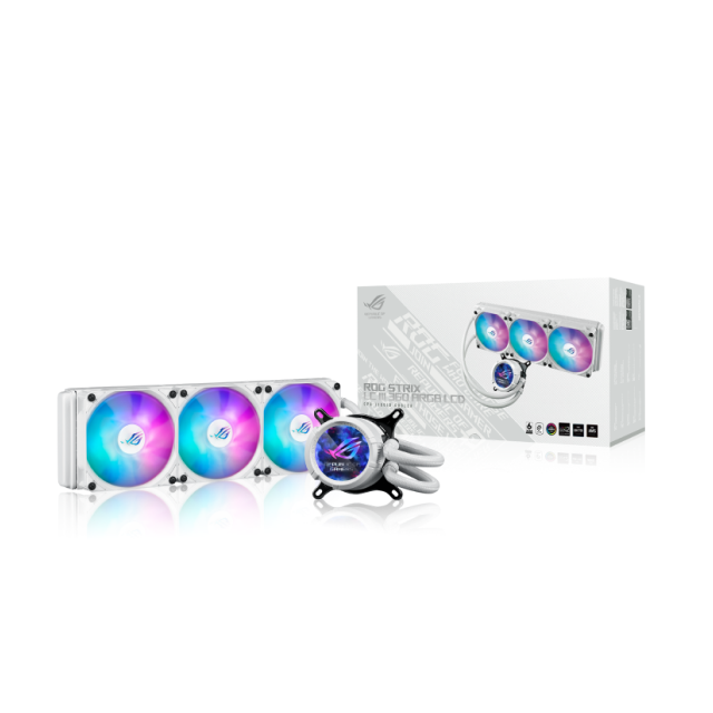 Enfriamiento Líquido ASUS ROG STRIX LC III 360 ARGB LCD | 360 mm | 800 a 2800 RPM | AM5 / AM4 | LGA 1851 / 1700 / 1200 / 115x | ARGB | Blanco | ROG STRIX LC III 360 ARGB LCD WHT