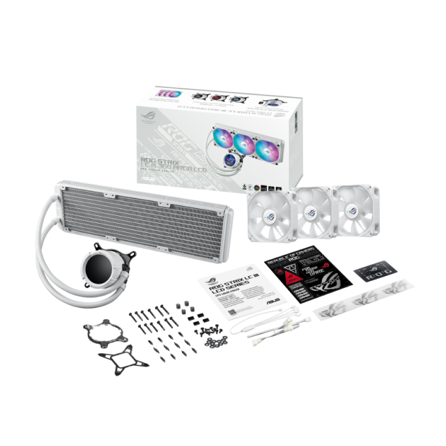 Enfriamiento Líquido ASUS ROG STRIX LC III 360 ARGB LCD | 360 mm | 800 a 2800 RPM | AM5 / AM4 | LGA 1851 / 1700 / 1200 / 115x | ARGB | Blanco | ROG STRIX LC III 360 ARGB LCD WHT