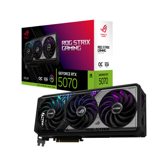 Tarjeta de Video ASUS ROG Strix GeForce RTX 5070 | OC Edition | 12GB GDDR7 |  192-bit |  PCI Express 5.0 | ROG-STRIX-RTX5070-012G-GAMING 