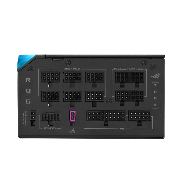 Fuente de Poder ASUS ROG Thor 1200W Platinum III | 1200W | 80 PLUS Platinum / Cybenetics Platinum | 190 mm | Full Modular | Compatible con ATX 3.1 | Pantalla Magnética OLED | Modo Turbo | Certificación Lambda A++ | ARGB | Negro | ROG-THOR-1200P3-GAMING