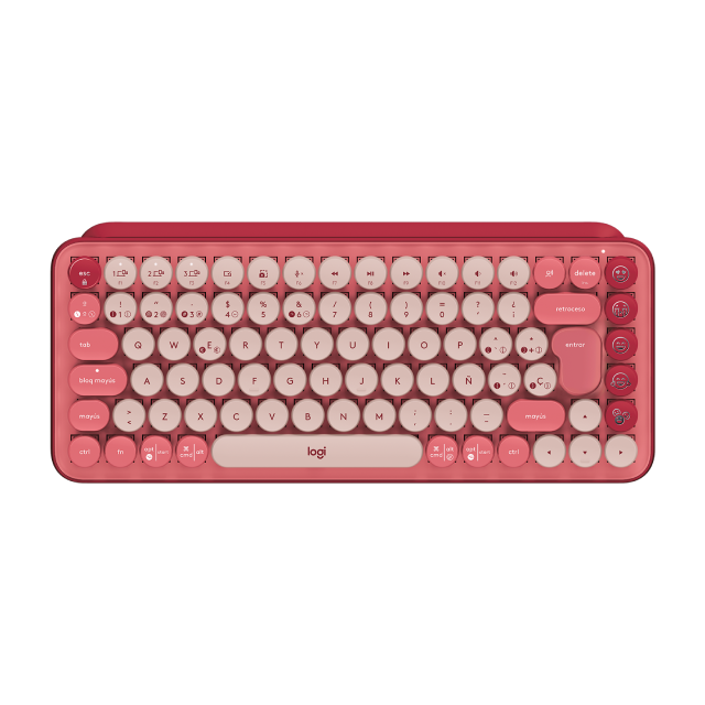 Teclado mecánico inalámbrico Logitech POP Keys | Teclas especiales | Interruptores mecánicos | Color Rosa Heartbreaker | 920-010715