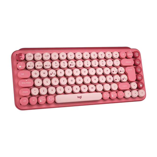 Teclado mecánico inalámbrico Logitech POP Keys | Teclas especiales | Interruptores mecánicos | Color Rosa Heartbreaker | 920-010715