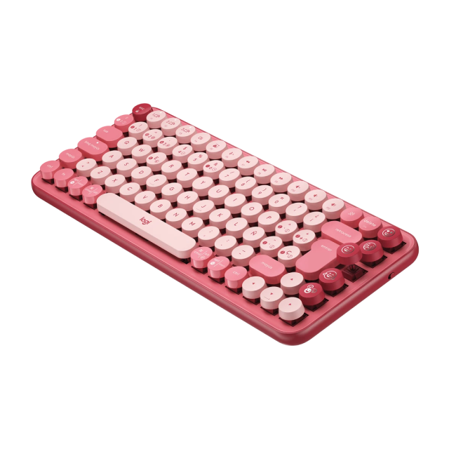 Teclado mecánico inalámbrico Logitech POP Keys | Teclas especiales | Interruptores mecánicos | Color Rosa Heartbreaker | 920-010715