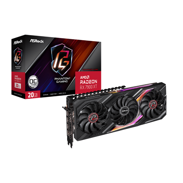 Tarjeta de Video ASRock AMD Radeon RX 7900 XT Phantom Gaming | 20GB GDDR6 | OC | 320-bit | RX7900XT PG 20GO | AMD Bundle: Obtén Monster Hunter Wilds de Regalo