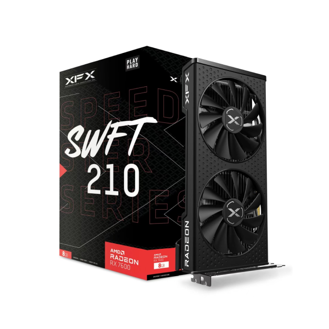 Tarjeta de Video XFX Speedster SWFT 210 AMD Radeon RX 7600 | 8 GB GDDR6 | 128bit | PCI-E 4.0 | 2 Fan | RX-76PSWFTFY