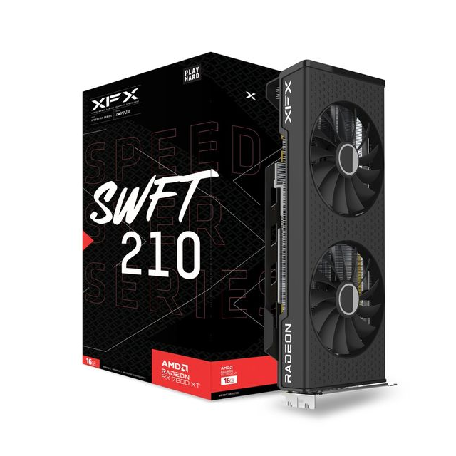 Tarjeta de Video XFX Speedster SWFT 210 Radeon | RX 7800 XT Core Edition | 16 GB GDDR6 | PCI-E 4.0 | 256bit | 2 Fan | RX-78TSWFTFP | AMD Bundle: Obtén Monster Hunter Wilds de Regalo