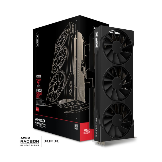 Tarjeta de Video XFX SWIFT AMD Radeon RX 9070 OC Triple Fan Gaming Edition | 16GB GDDR6 | PCI Express 5.0 | 256 Bits | Negro | RX-97SWFB3B9