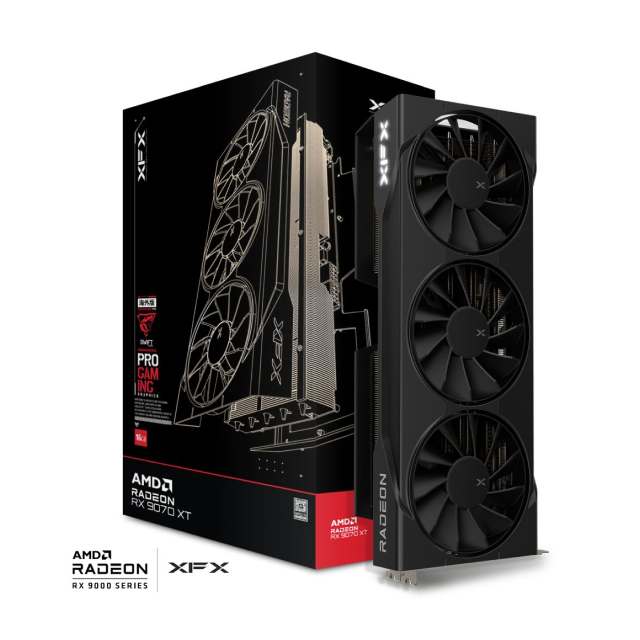 Tarjeta de Video XFX SWIFT AMD Radeon RX 9070 XT Triple Fan Gaming Edition | 16GB GDDR6 | PCI Express 5.0 | 256 Bits | Negro | RX-97TSWF3BA