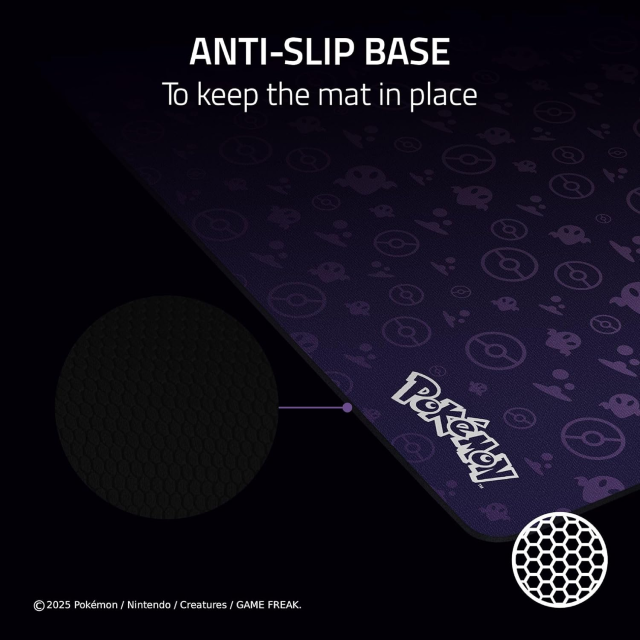 Mousepad Gamer Razer Gigantus V2 XXL Edición Pokémon Gengar | 940 x 410 x 3 mm | Superficie de Tela de Microfibra Suave | Base de Goma Antideslizante | Morado | RZ02-03334200-R3M1