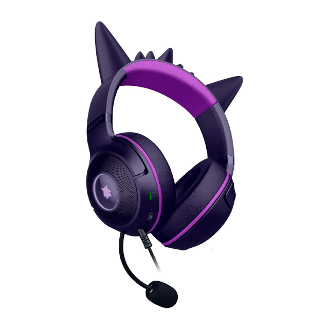 Diadema Alámbrica Razer Kraken Kitty V2 Edición Pokémon Gengar | Micrófono Unidireccional | Jack 3.5 mm / USB-A | PC / Nintendo Switch | RGB | Morado | RZ04-04730300-R3M1